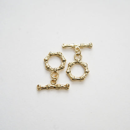 18K Gold Toggle Clasp, Gold OT Clasp Fancy Design OT Clasp Bulk Supply for Bracelet Necklace Component