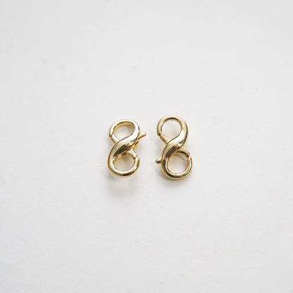 18K Gold Filled 18mm Double Opening Infinity Silver Figure 8 interchangeable Enhancer Clasps for Jewelry Making