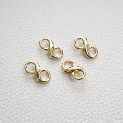 18K Gold Filled 18mm Double Opening Infinity Silver Figure 8 interchangeable Enhancer Clasps for Jewelry Making