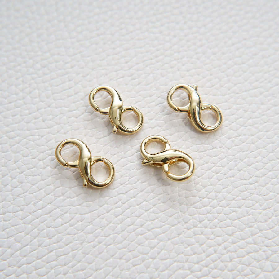 18K Gold Filled 18mm Double Opening Infinity Silver Figure 8 interchangeable Enhancer Clasps for Jewelry Making