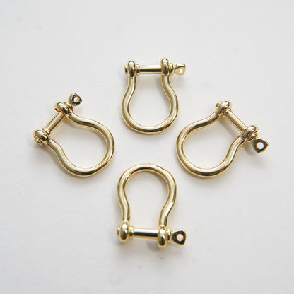 18K Gold filled Carabiner Horse Shoe Screw Clasp,Screw Clasp U shape ,Oval Clasp,SImple Oval Shaped Clasps