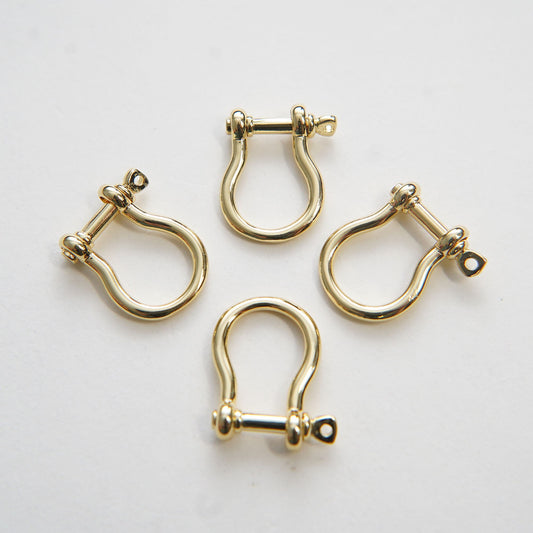 18K Gold filled Carabiner Horse Shoe Screw Clasp,Screw Clasp U shape ,Oval Clasp,SImple Oval Shaped Clasps