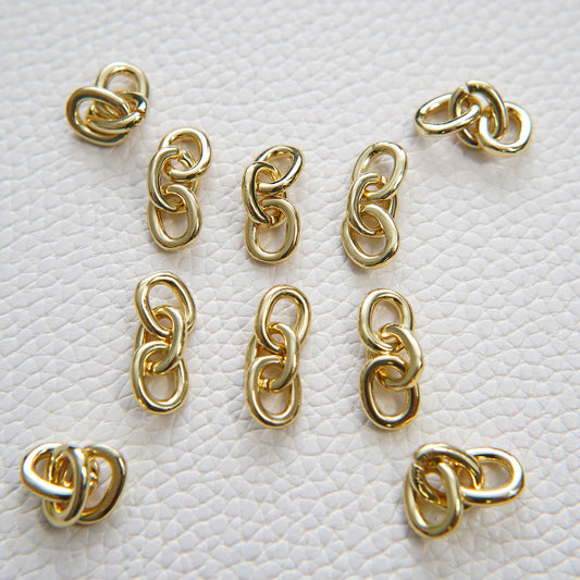 18K Gold filled three oval chain links foe DIY jewelry necklace bracelet earring components