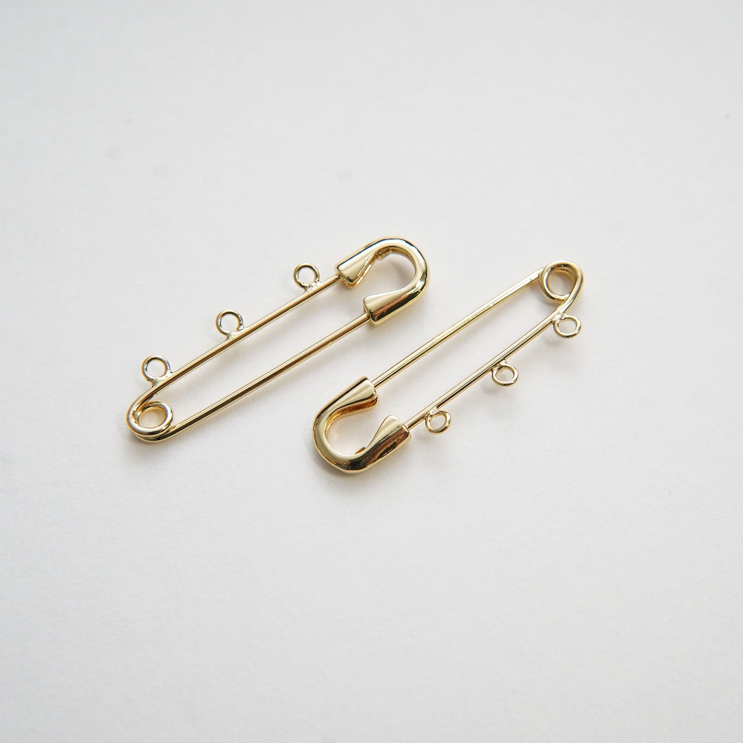 18K Gold Filled Three loop Pin,Simple Three Hole Pin,Loop Kilt Pins,Safety Pin,DIY Brooch,Jewelry Making