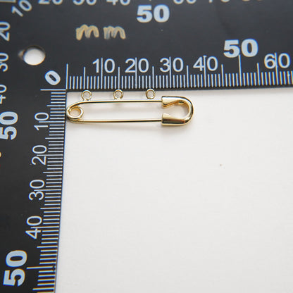 18K Gold Filled Three loop Pin,Simple Three Hole Pin,Loop Kilt Pins,Safety Pin,DIY Brooch,Jewelry Making