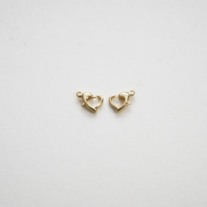 18K Gold Filled Heart Charm Pendant for Jewelry Making