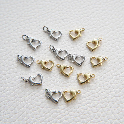 18K Gold Filled Heart Charm Pendant for Jewelry Making