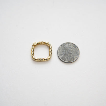 18K Gold Filled Square Clasp for Jewelry Making