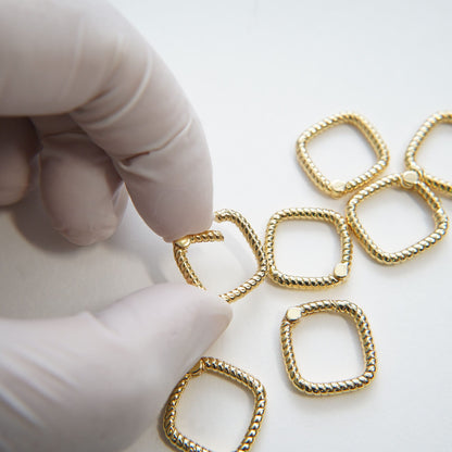 18K Gold Filled Square Clasp for Jewelry Making
