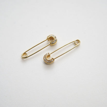 18K Gold Filled Safety Pin Charm for DIY Necklacee Jewelry Making