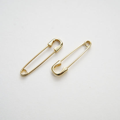 18K Gold Filled Safety Pin Charm for DIY Necklacee Jewelry Making