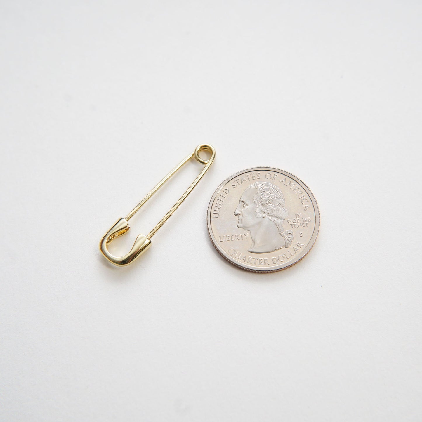 18K Gold Filled Safety Pin Charm for DIY Necklacee Jewelry Making