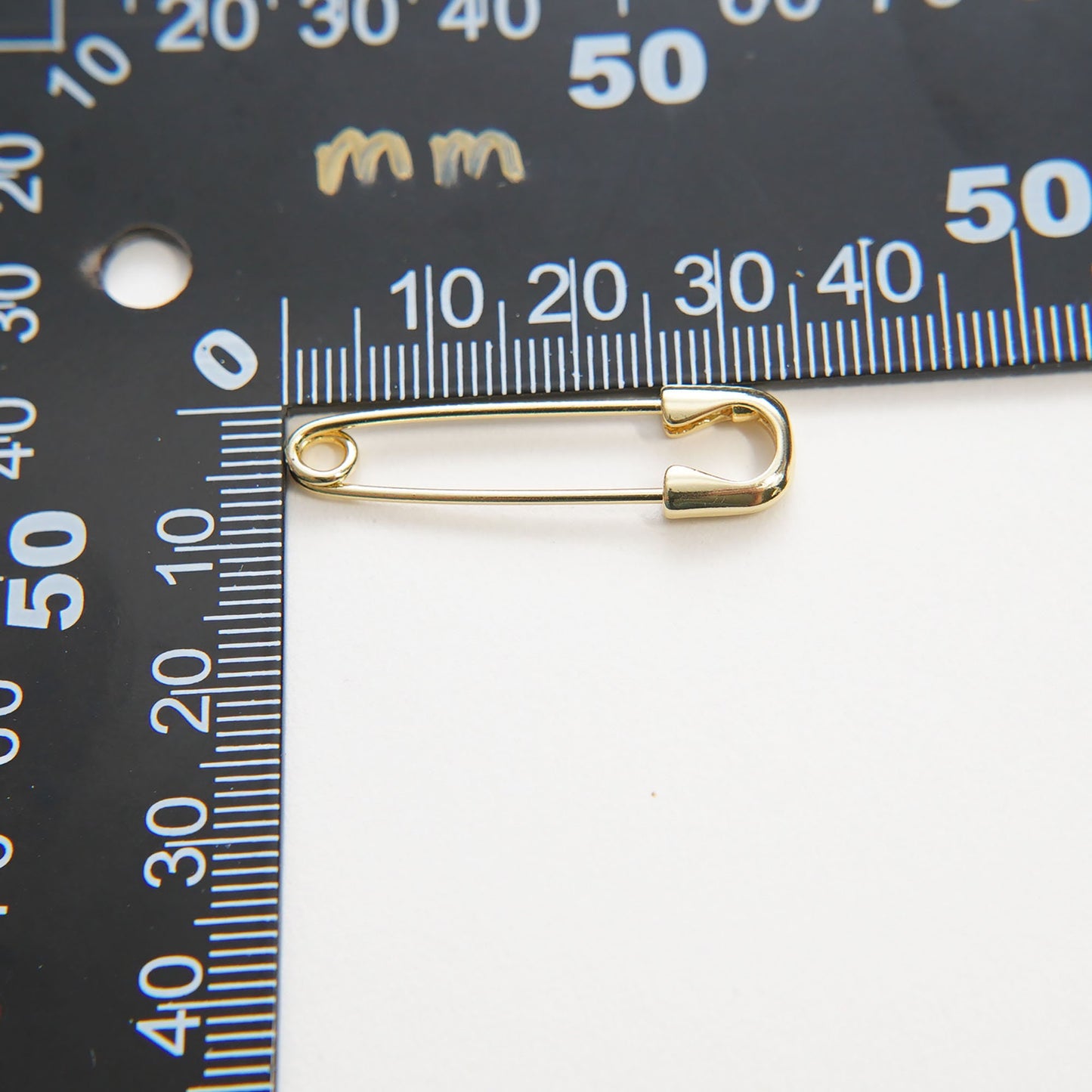 18K Gold Filled Safety Pin Charm for DIY Necklacee Jewelry Making