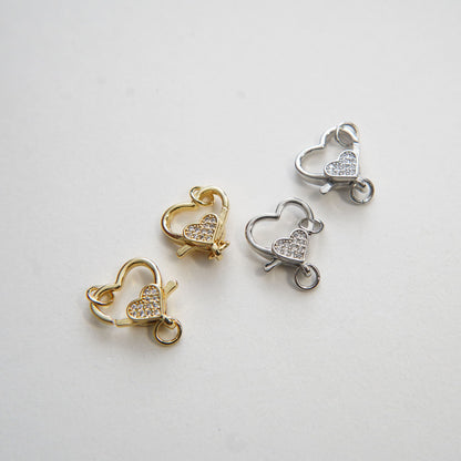 18K Gold Filled Heart Clasp for Jewelry Making