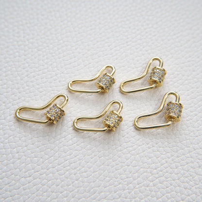 18K Gold Filled Heart Carabiner Clasp,Buckle Clasp,Carabiner Screw Clasp,Turnbuckle,for DIY Jewelry