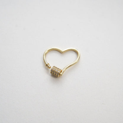 18K Gold Filled Heart Carabiner Clasp,Buckle Clasp,Carabiner Screw Clasp,Turnbuckle,for DIY Jewelry