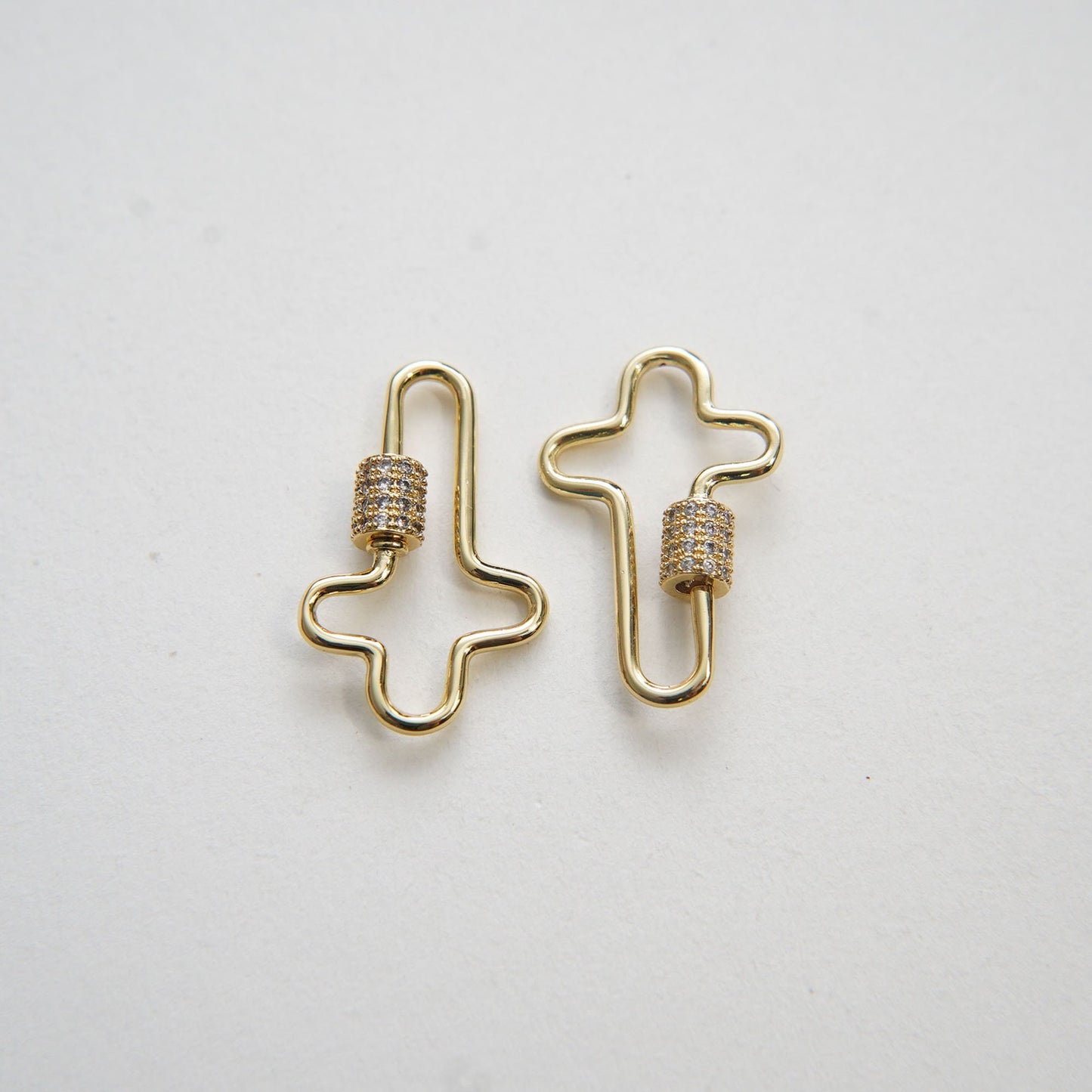 18K Gold Filled Cross Carabiner Clasp,Buckle Clasp,Carabiner Screw Clasp,Turnbuckle,for DIY Jewelry