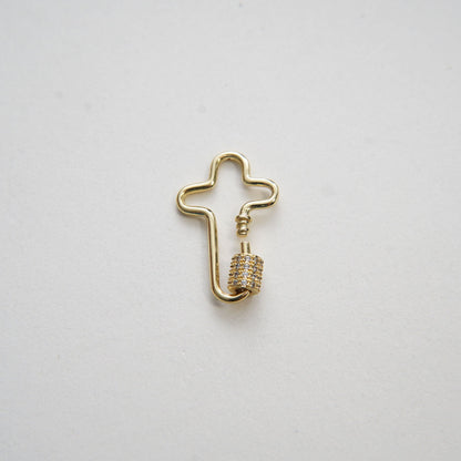 18K Gold Filled Cross Carabiner Clasp,Buckle Clasp,Carabiner Screw Clasp,Turnbuckle,for DIY Jewelry