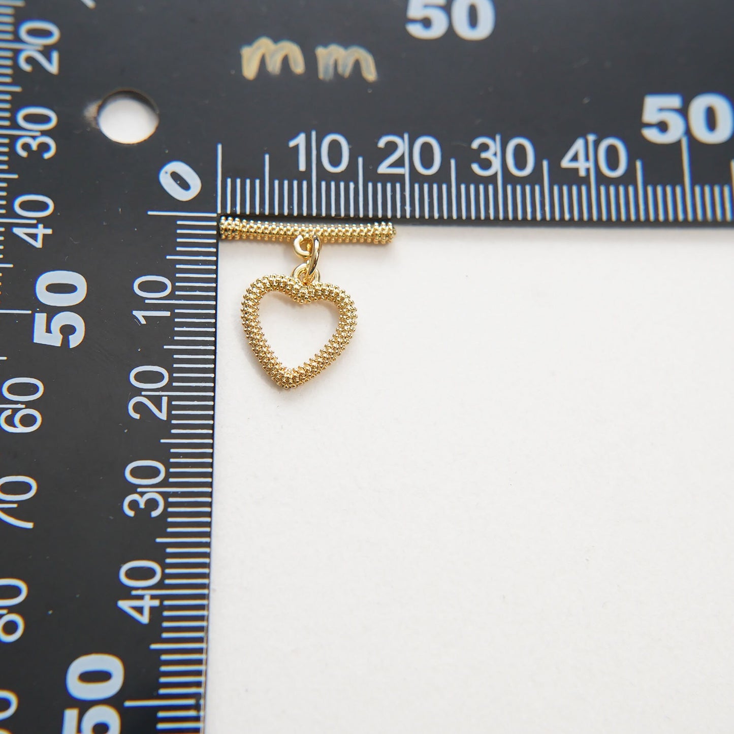 18K Gold Heart Toggle Clasp, Gold OT Clasp Fancy Design OT Clasp Bulk Supply for Bracelet Necklace Component