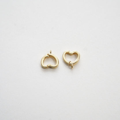 18K Gold Filled Heart Charm Pendant for Jewelry Making