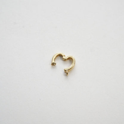 18K Gold Filled Gold Spring Gate Ring Heart Clasp,Push Clip Clasp,Spring Gate for Jewelry Making