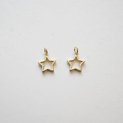 18K Gold Filled Star Charm Pendant for Jewelry Making