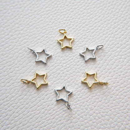 18K Gold Filled Star Charm Pendant for Jewelry Making