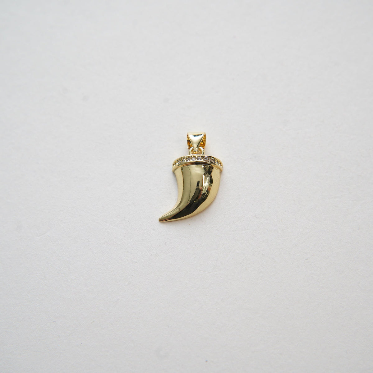 Gold Horns Charms,18K Gold Filled  Horns Pendant,CZ Micro Pave Horns Charm Bracelet Necklace for DIY Jewelry Making Supply