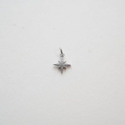Gold Star Charms,18K Gold Filled Starburst Pendant,North Star Charm Bracelet Necklace for DIY Jewelry Making Supply