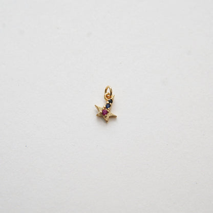 Gold Star Charms,18K Gold Filled CZ Micro Pave Star Pendant,Silver Star Charm Bracelet Necklace for DIY Jewelry Making Supply