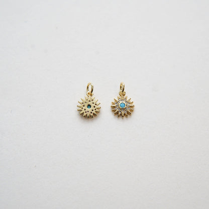 18K Gold Filled Starburst Charm Pendant for Jewelry Making
