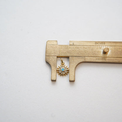 18K Gold Filled Starburst Charm Pendant for Jewelry Making