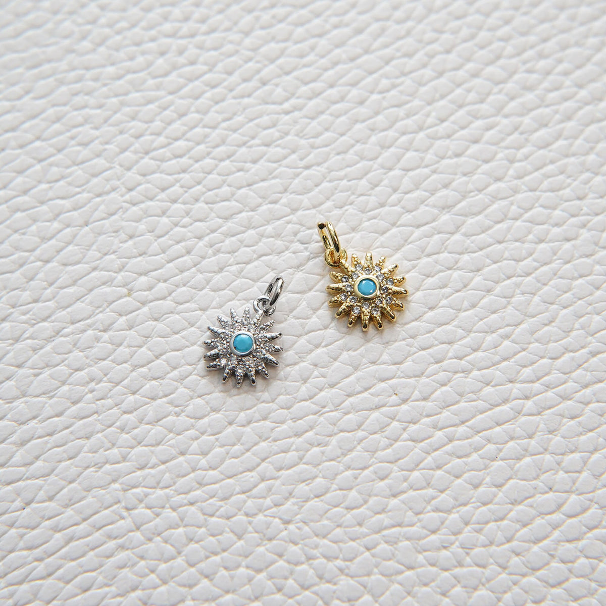 18K Gold Filled Starburst Charm Pendant for Jewelry Making