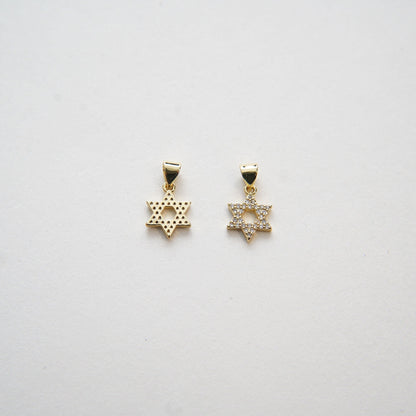 18K Gold Filled Star Of David Charm Pendant for Jewelry Making