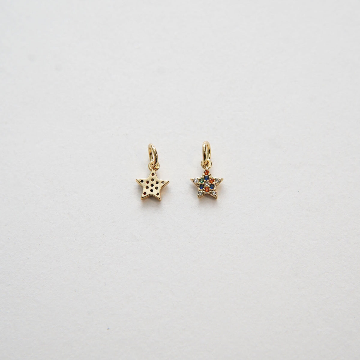 Gold Star Charms,18K Gold Filled CZ Micro Pave Star Pendant,Silver Star Charm Bracelet Necklace for DIY Jewelry Making Supply