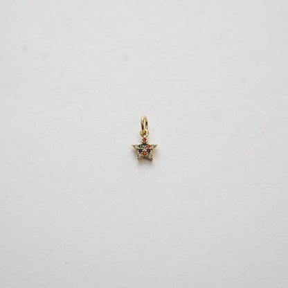 Gold Star Charms,18K Gold Filled CZ Micro Pave Star Pendant,Silver Star Charm Bracelet Necklace for DIY Jewelry Making Supply
