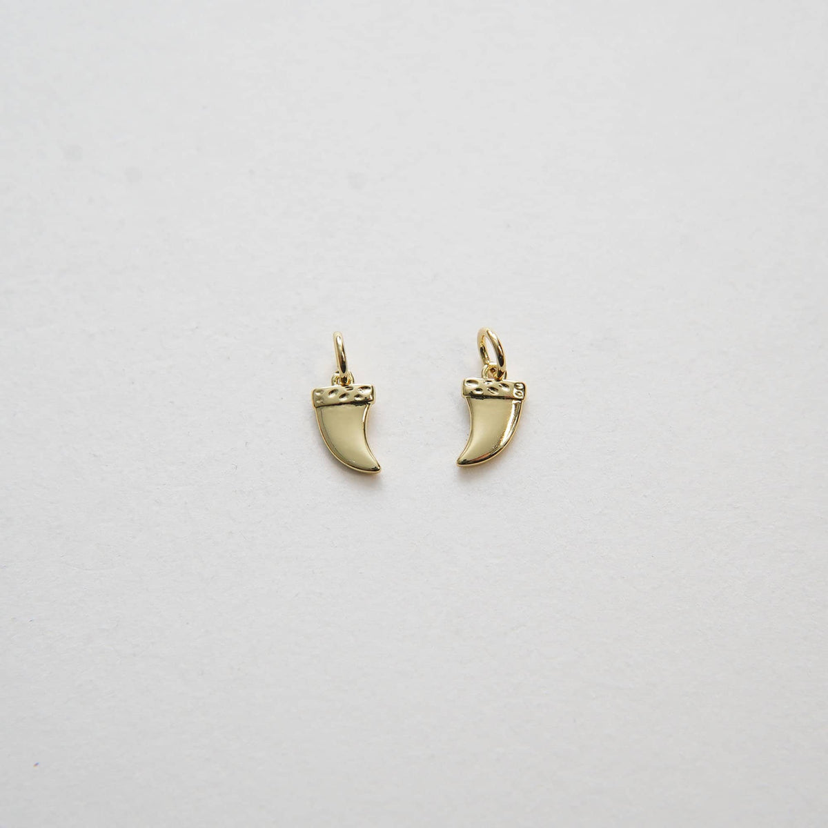 Gold Horns Charms,18K Gold Filled  Horns Pendant,CZ Micro Pave Horns Charm Bracelet Necklace for DIY Jewelry Making Supply