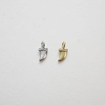 Gold Horns Charms,18K Gold Filled  Horns Pendant,CZ Micro Pave Horns Charm Bracelet Necklace for DIY Jewelry Making Supply