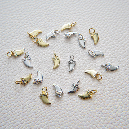 18K Gold Filled Cat CZ Charm Pendant for Jewelry Making