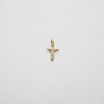 18K Gold Filled Cross CZ Charm Pendant for Jewelry Making