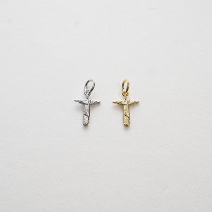 18K Gold Filled Cross CZ Charm Pendant for Jewelry Making