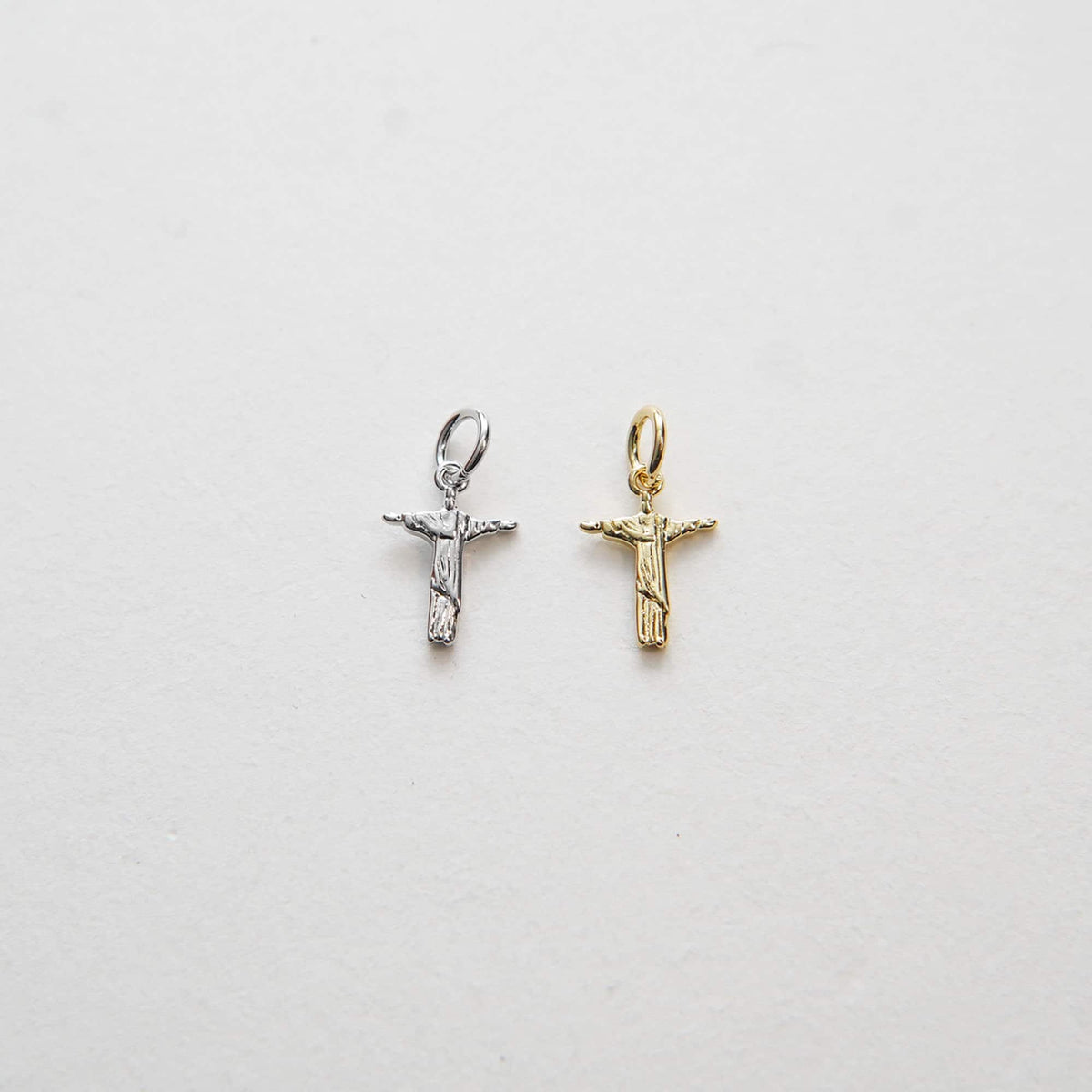 Gold Jesus Charms,18K Gold Filled Cross Pendant,Religious Protect Charm Bracelet Necklace for DIY Jewelry Making Supply
