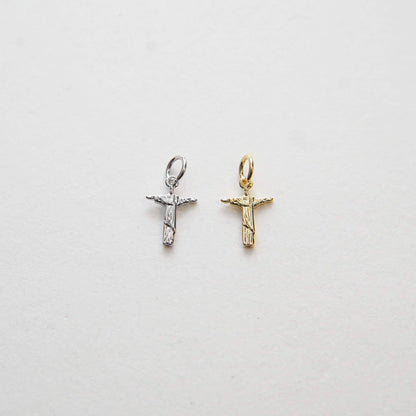 Gold Jesus Charms,18K Gold Filled Cross Pendant,Religious Protect Charm Bracelet Necklace for DIY Jewelry Making Supply