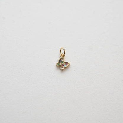 Gold Butterfly Charms,18K Gold Filled Butterfly Pendant,CZ Micro Pave Butterfly Charm Bracelet Necklace for DIY Jewelry Makin