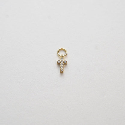 Gold Cross Charms,18K Gold Filled Cross Pendant,CZ Micro Pave Protect Religious Charm Bracelet Necklace for DIY Jewelry Makin