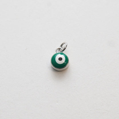 Silver Tiny Blue Evil Eye Charms,18K Gold Filled Evil Eye Pendant,Evil Eye Protect Charm Bracelet Necklace for DIY Jewelry Ma