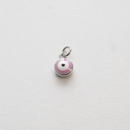 Silver Tiny Blue Evil Eye Charms,18K Gold Filled Evil Eye Pendant,Evil Eye Protect Charm Bracelet Necklace for DIY Jewelry Ma