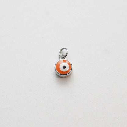 Silver Tiny Blue Evil Eye Charms,18K Gold Filled Evil Eye Pendant,Evil Eye Protect Charm Bracelet Necklace for DIY Jewelry Ma