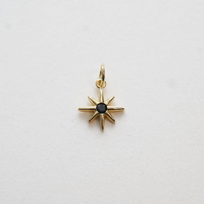 Gold Star Charms,18K Gold Filled Starburst Pendant,North Star Charm Bracelet Necklace for DIY Jewelry Making Supply