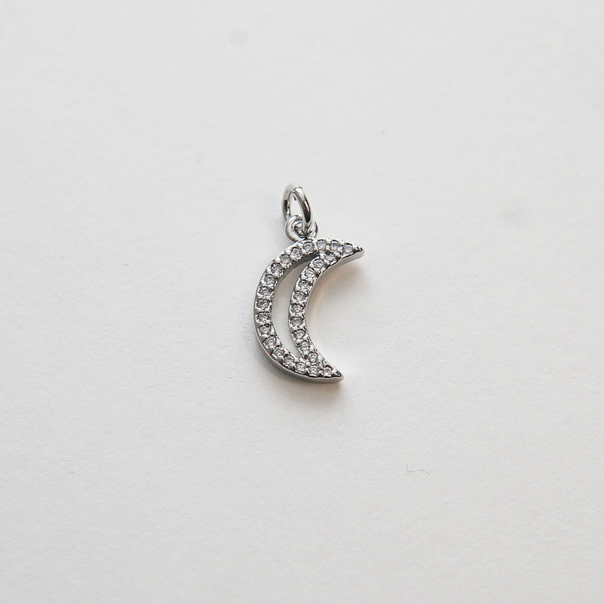 18K Gold Filled Moon CZ Charm Pendant for Jewelry Making